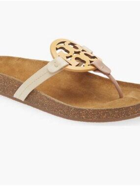 NEW TORY BURCH MILLER CLOUD LEATHER SANDALS IN MULTI / CORK US SZ 6 RETAIL $198
